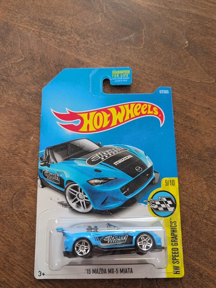 HOT WHEELS 2015 MAZDA MX-5 MIATA Blue #177/365 SPEED GRAPHICS 9/10 Eibach NIP