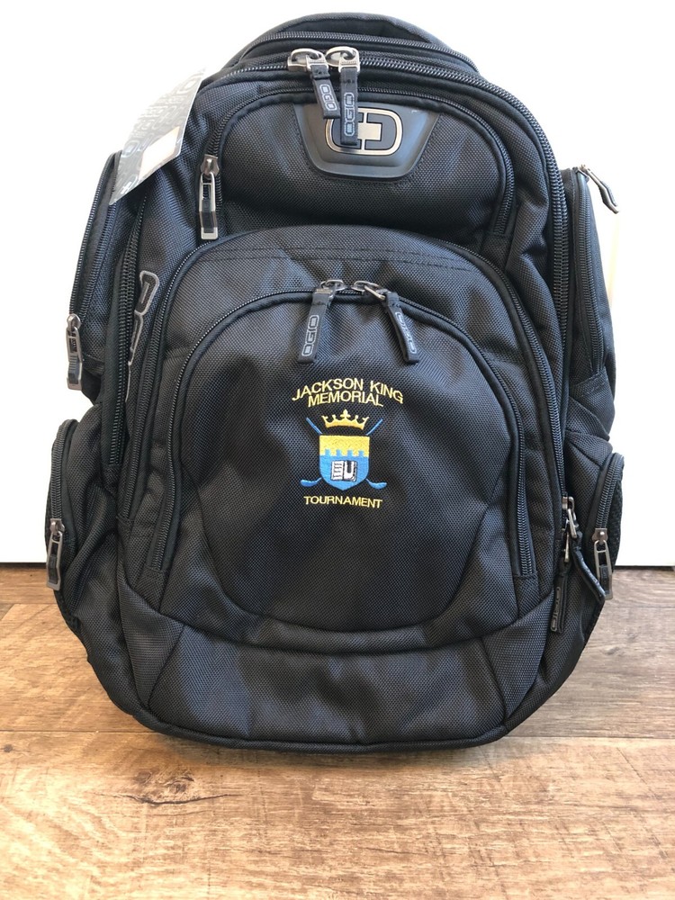 OGIO Stratagem black backpack with Jackson King logo - New NWT