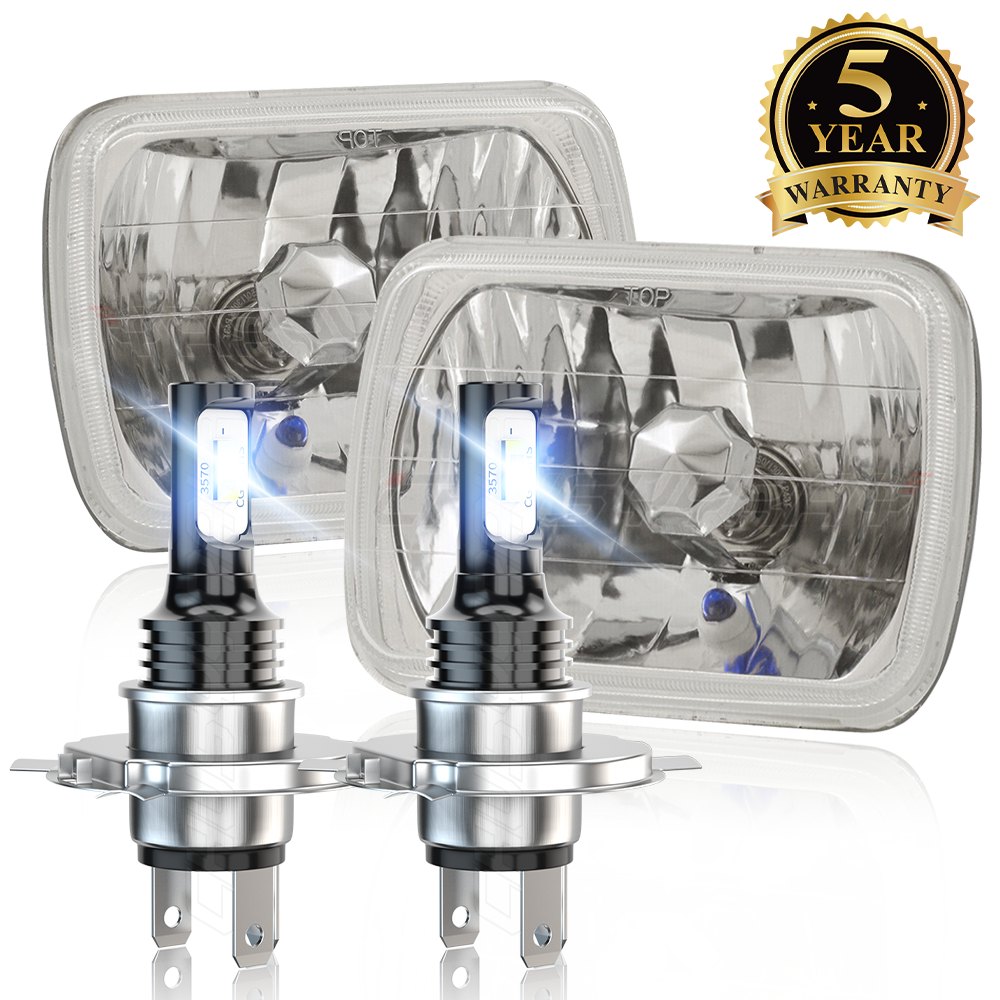 2PCS 7x6 Inch LED Hi-Lo Beam Headlights for Toyota Tacoma 4Runner Pickup