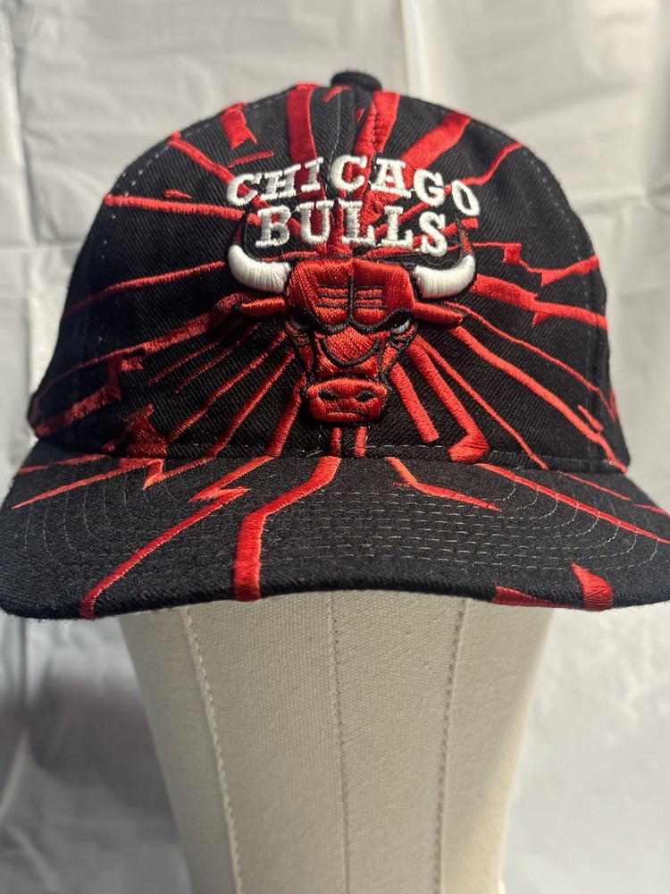 Chicago Bulls NBA Collision Starter Snapback Hat Jordan Vintage Shockwave 90s