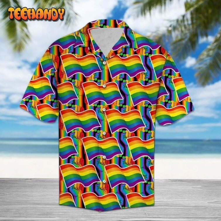 Gay Pride LGBT Hawaiian Shirt Gift For Couple Gay 3D Shirt