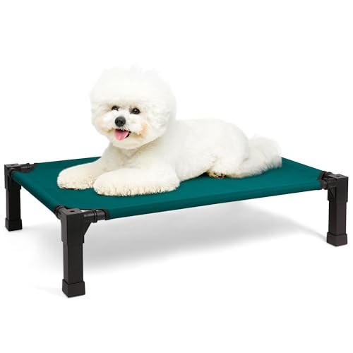Elevated Dog Bed, Cooling Raised Pet Cot with Chew 35