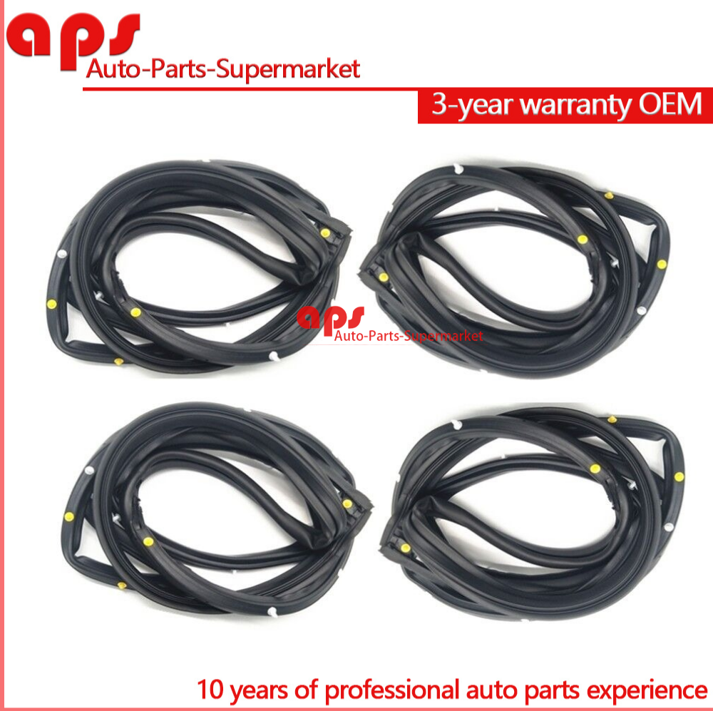 For 2003-2007 Honda Accord Door Weatherstrip 4PC Sllence Opening Gasket On door