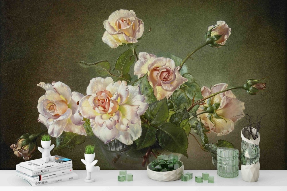 3D Flowers Still Life Oil Painting Wall Murals Wallpaper Murals Wall Sticker 66