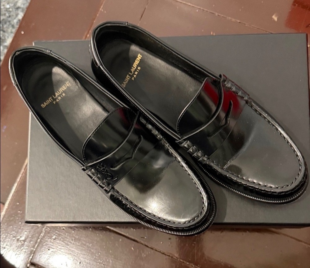 SAINT LAURENT penny loafers women 37.5, great condition with box