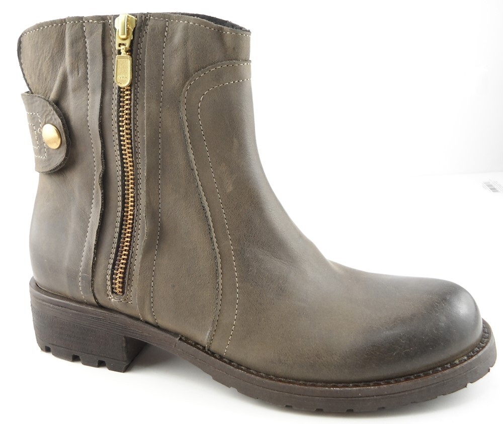 ACCADEMIA ASKY Grey Oiled Leather Italian Designer Ankle Boots EUR 38