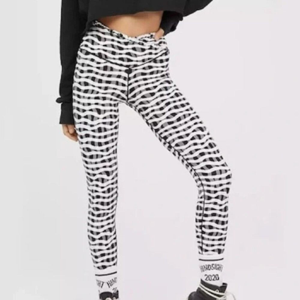 Aerie Offline Real Me Xtra 7/8 Hi-Rise Leggings Black White Size M New