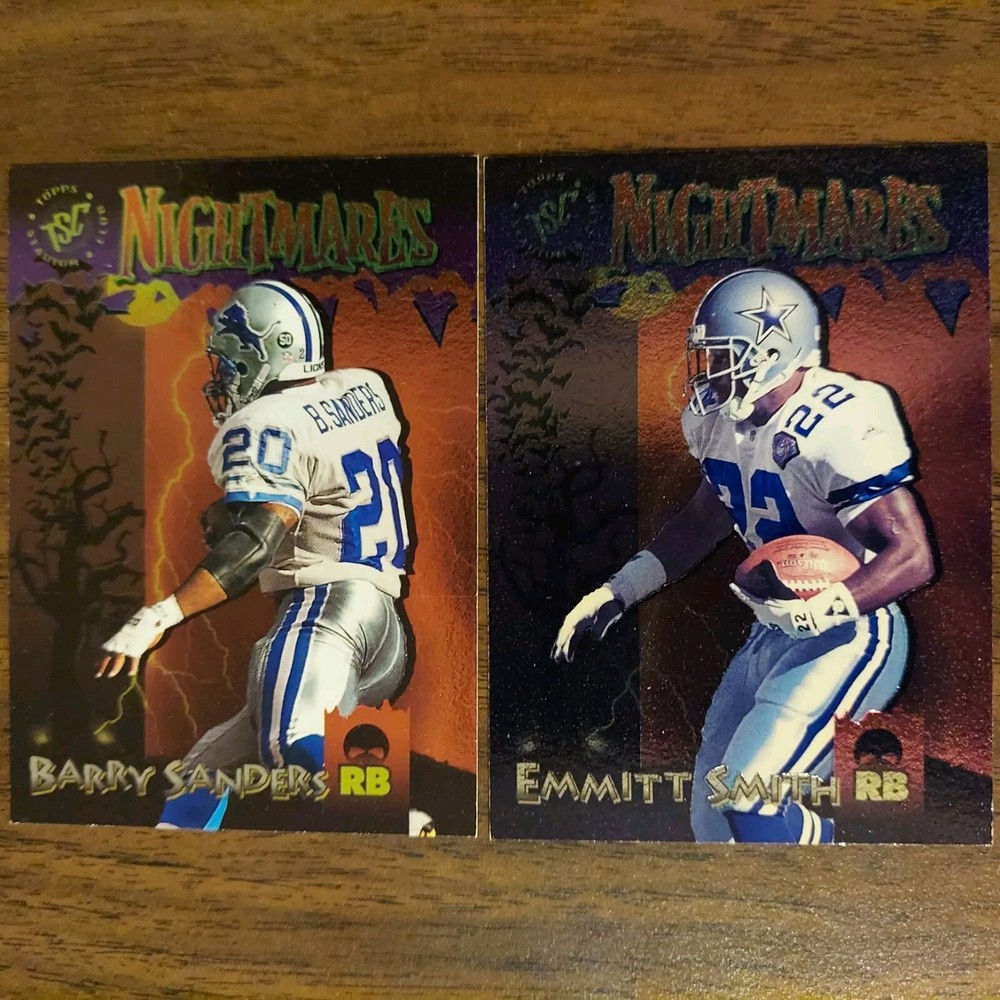 2 Barry Sanders LIONS #NM2 & Emmitt Smith COWBOYS #NM11 1995 Stadium NIGHTMARES