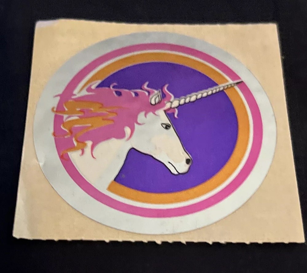 Vintage 80’s SANDYLION Foil Unicorn Sticker -