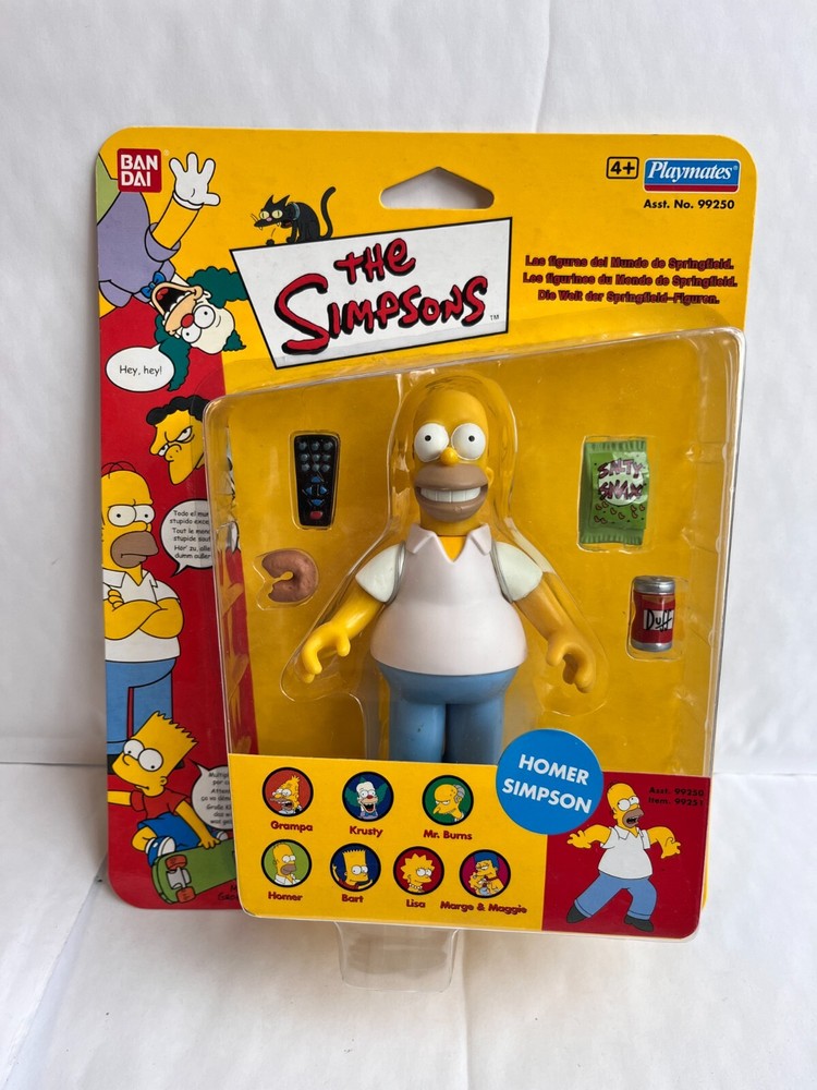 Playmates Bandai The Simpsons Series 1 Homer Simpson Action Figure WOS Euro Card