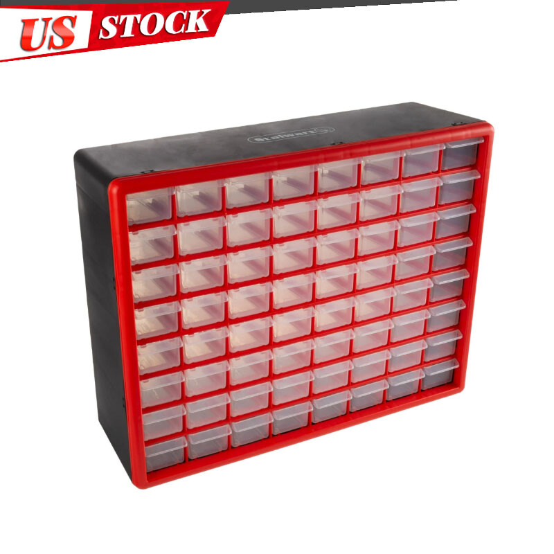 64-Drawer Storage Organizer Plastic Drawers Desktop or Wall-Mounted Container