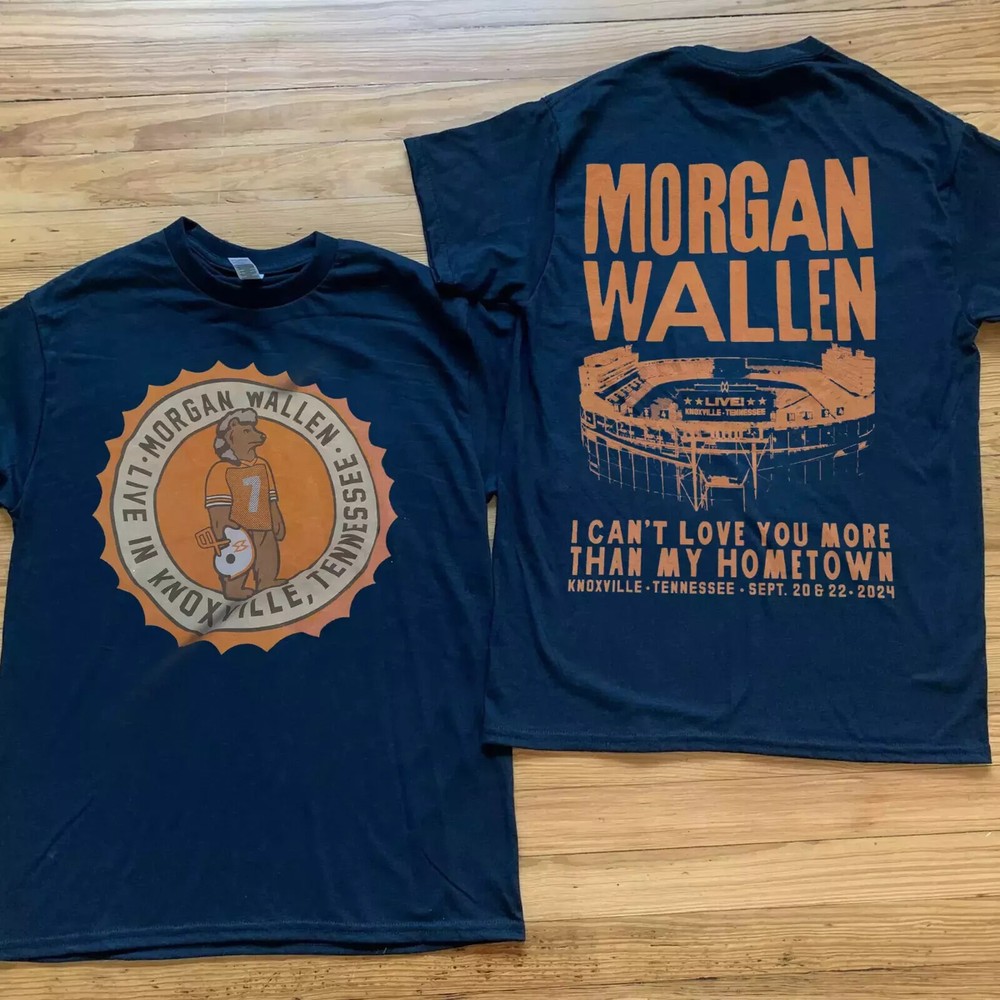 morgan wallen neyland stadium tour sep 2024 tour shirt knoxville TN- FANMADE