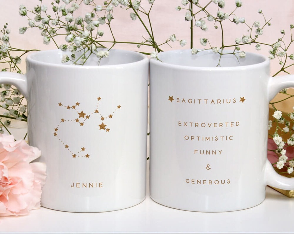 Sagittarius Zodiac Sign Ceramic Mug Nov Dec Birthday Gift for Archer  