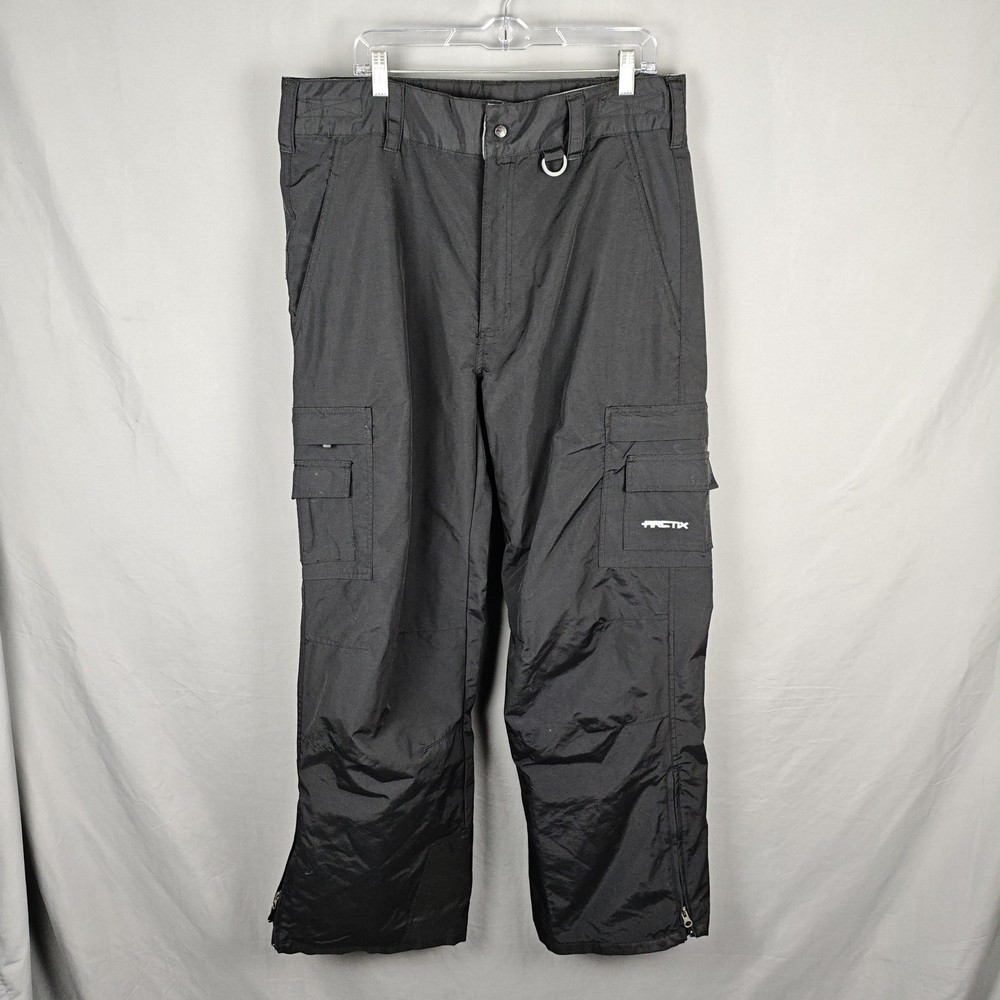Arctix Pants Mens Large Black Snow Insulated Cargo Skiing Lined Warm Winter