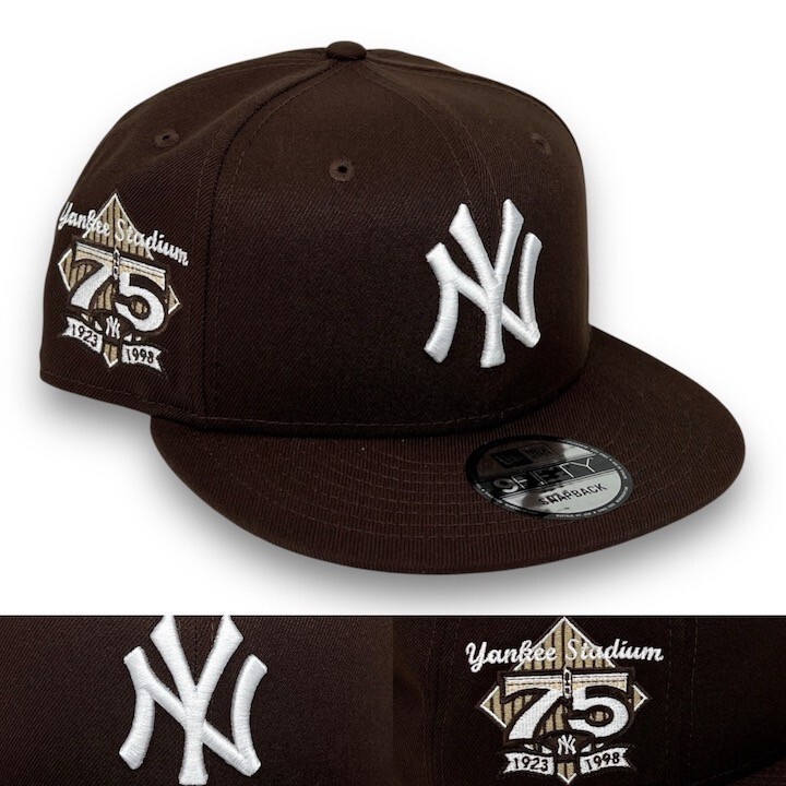 NY Yankees 75th Adjustable  9FIFTY Snapback New Era Cap - Dark Brown - NWT
