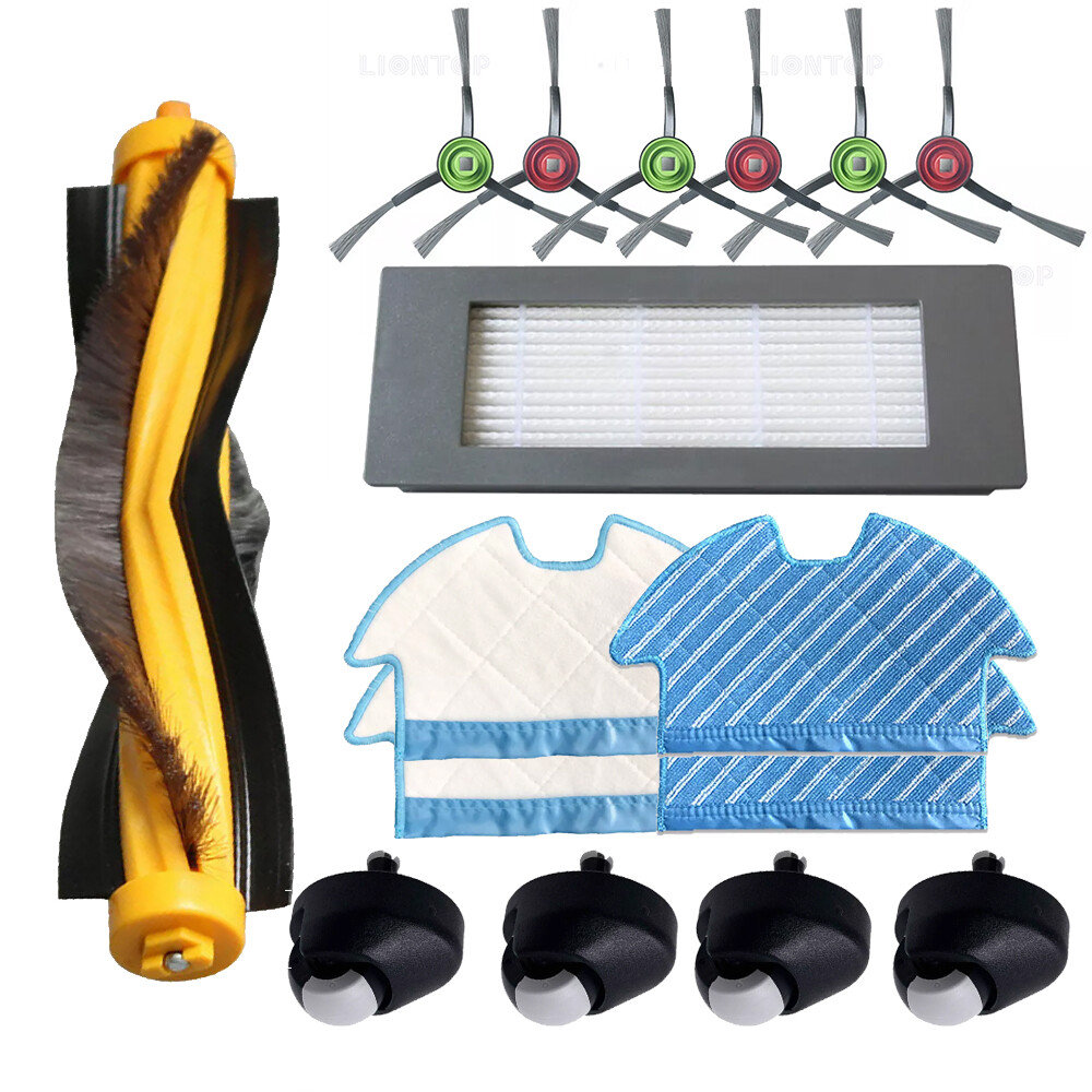 ECOVACS 900 Robot Vacuum Replacement Parts - Main Brush, Side Brush, Filter & Mop Cloth