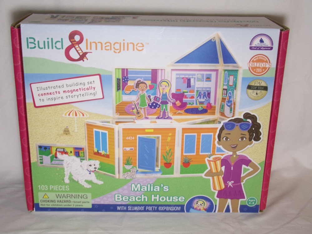 Build & imagine Malia’s Beach House Magnetic House Building Set 2015