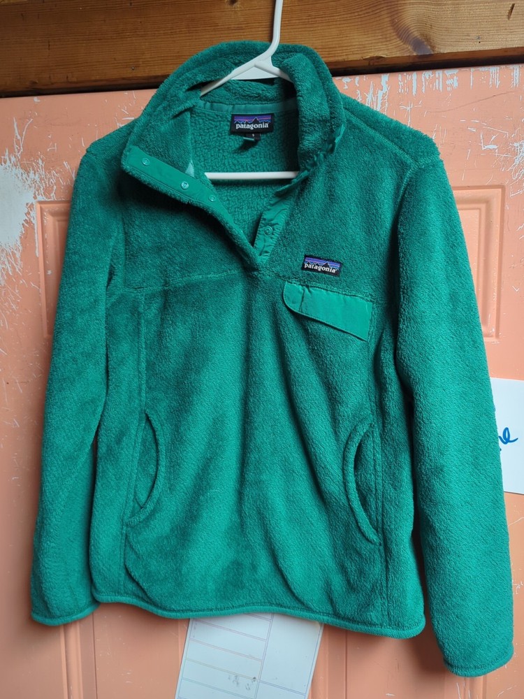 Patagonia Re-Tool Snap T Fleece Teal Aqua Green Women's Small Pullover