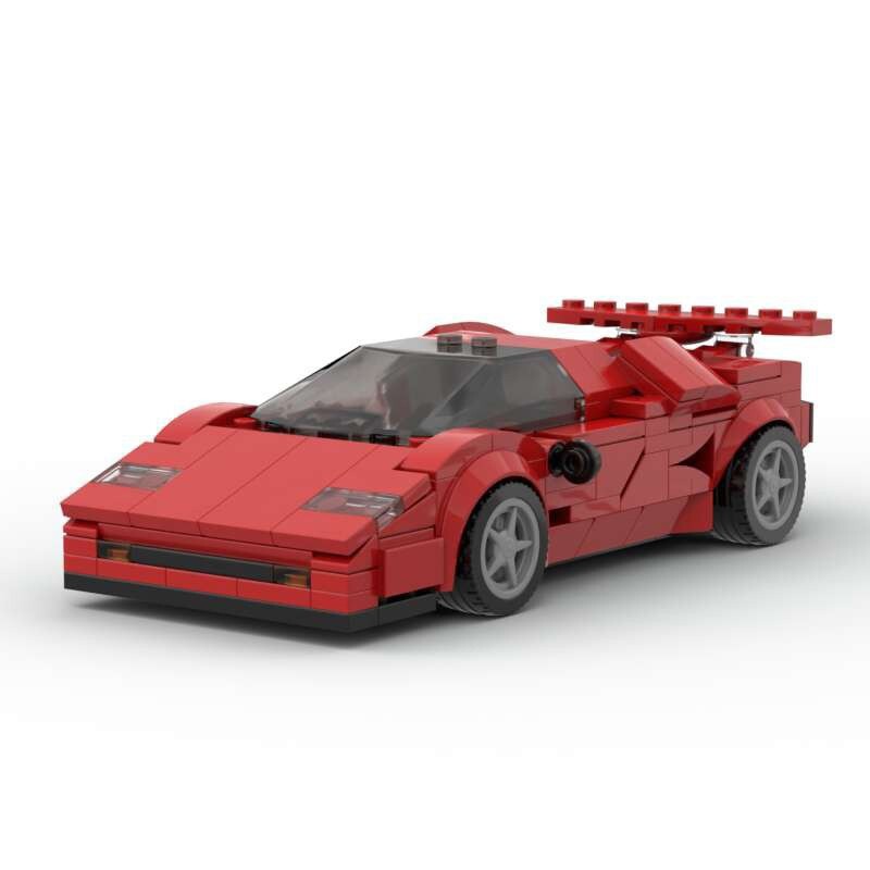 LEGO MOC Lamborghini Countach Red Speed Champions Race Car Fast Shipping Gift Idea
