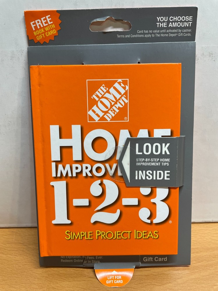 2010 Home Depot Zero Value Collectible Gift Card 1-2-3 Home Improvement Book