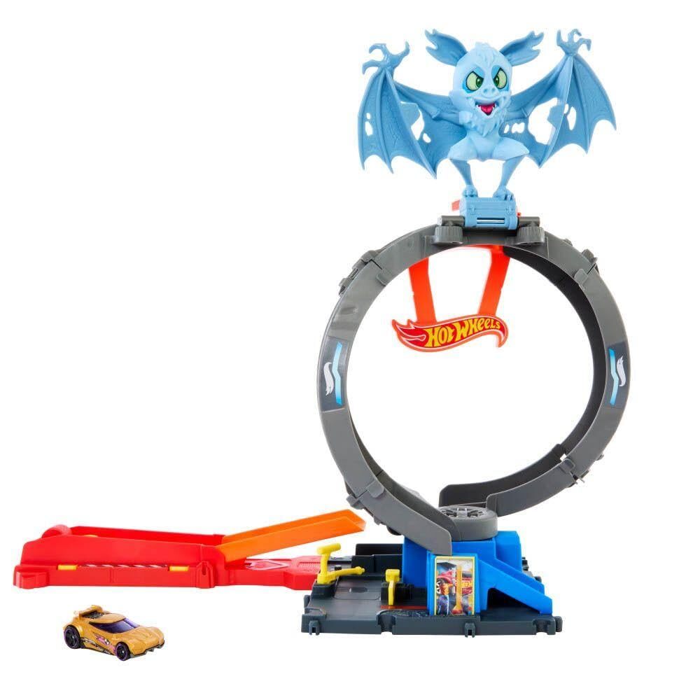Hot Wheels City Toy Car Track Set, Bat Loop Attack with Adjustable Loop & Lau...