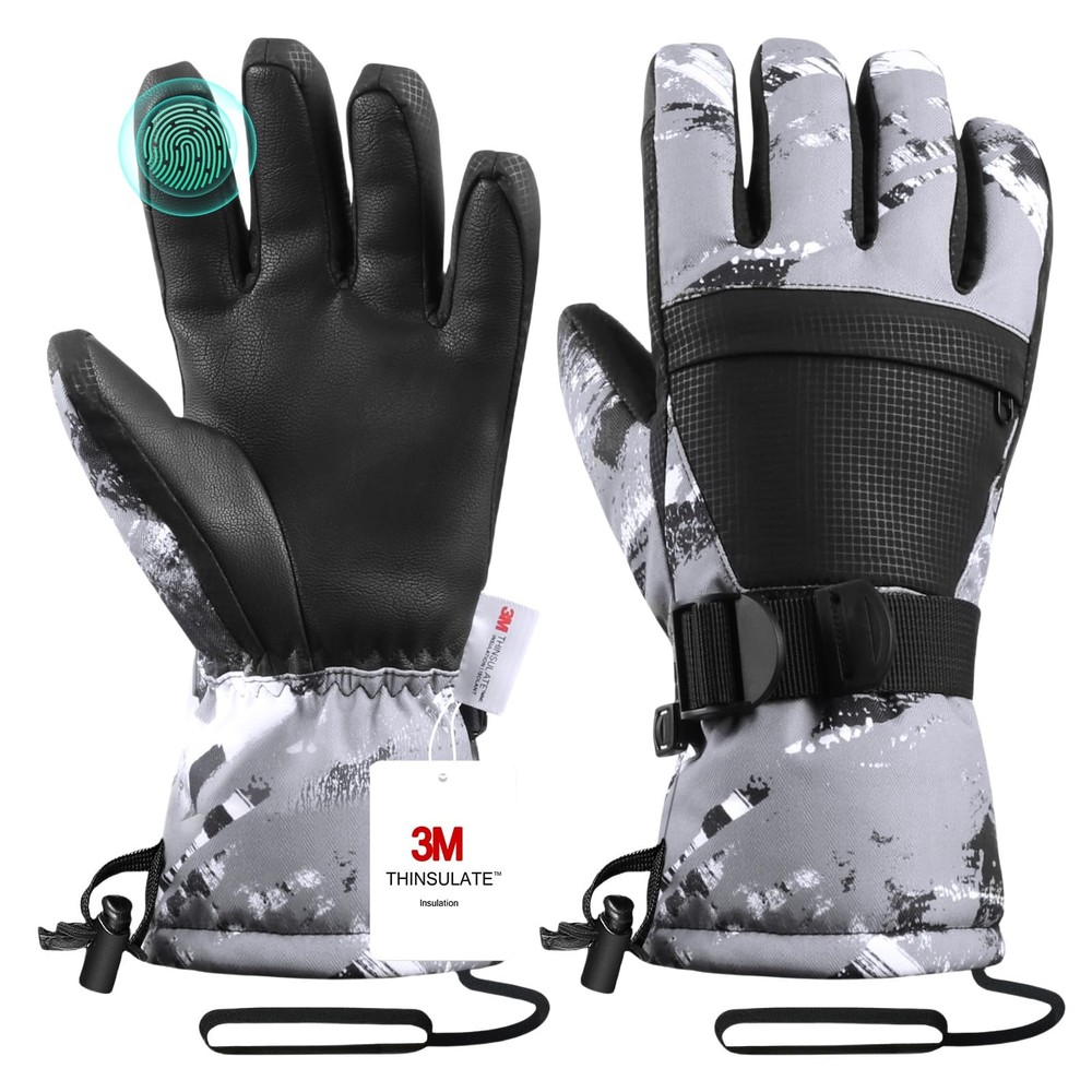 Cold Weather Mittens,Ski Gloves,Winter Snow Waterproof Touchscreen Gloves, Co...