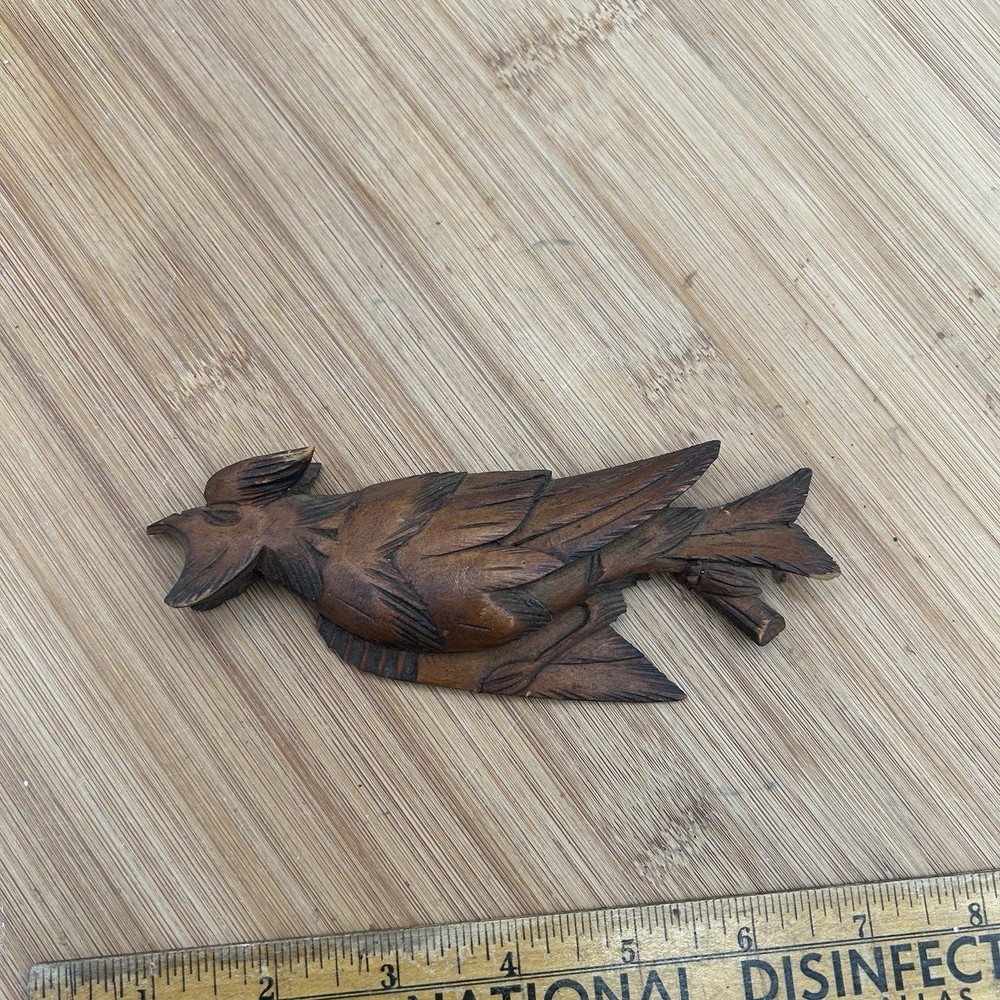 Vintage Old German Black Forest Cuckoo Clock Trim Carved Bird 6