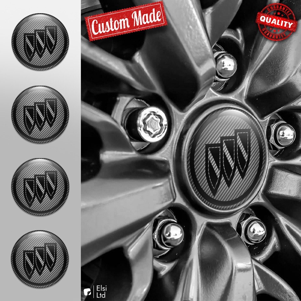 Custom Buick Wheel Cap Decals - 4-Piece Set - Durable Rim Emblems