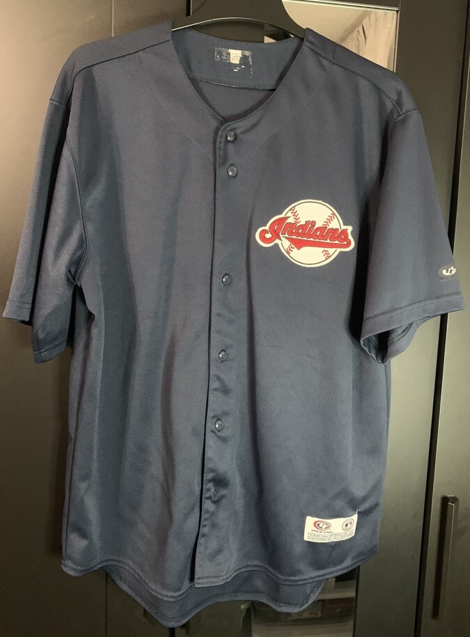 Cleveland Indians Jersey True Fan Series Genuine Merchandise Approx XL Navy Blue