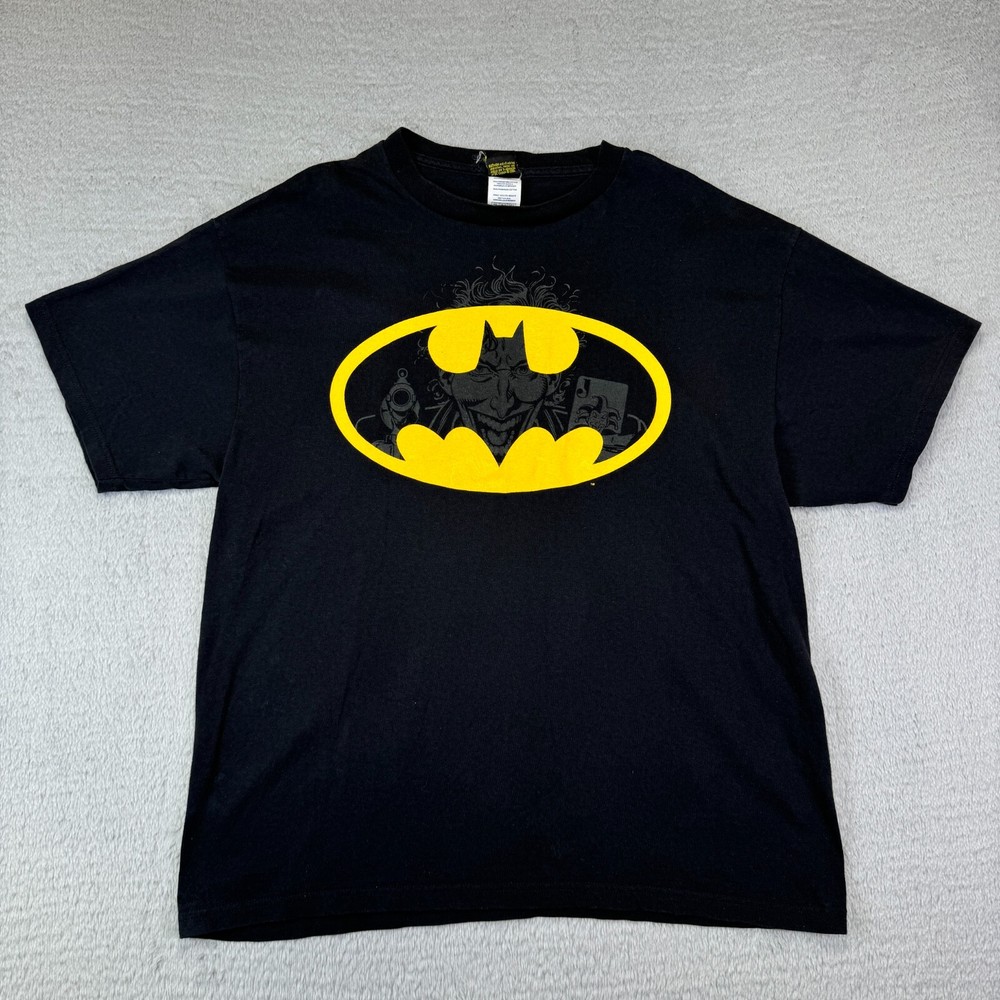 Винтажная мужская футболка 2005 Warner Bros. Batman Joker Bat Signal размер XL черные комиксы