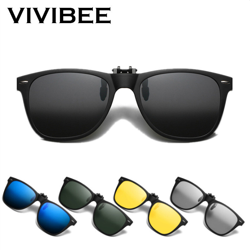 VIVIBEE Photochromic Polarized Flip-Up Sunglasses for Men Women Driving