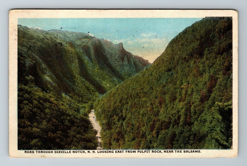 Dixville Notch NH-New Hampshire, Aerial View Road, Scenic, Vintage Postcard