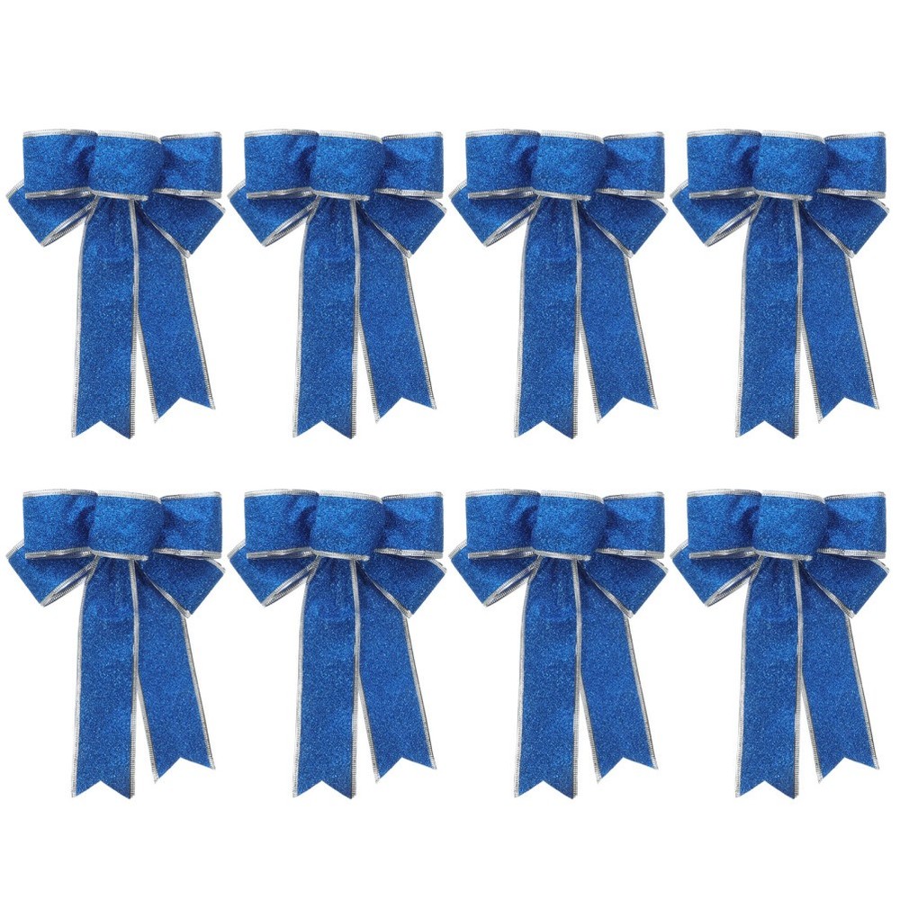 8 Pcs Christmas Tree Ornaments Bow Decor Hanging Garland Decoration Decorations