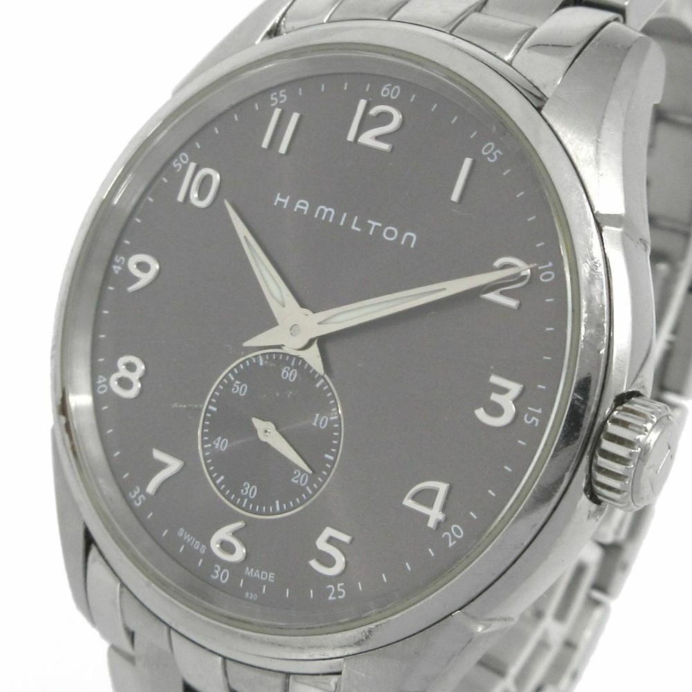 Hamilton Hamilton Jazzmaster H384110 Small Second Gray Dial SS Men s Watch Wrist