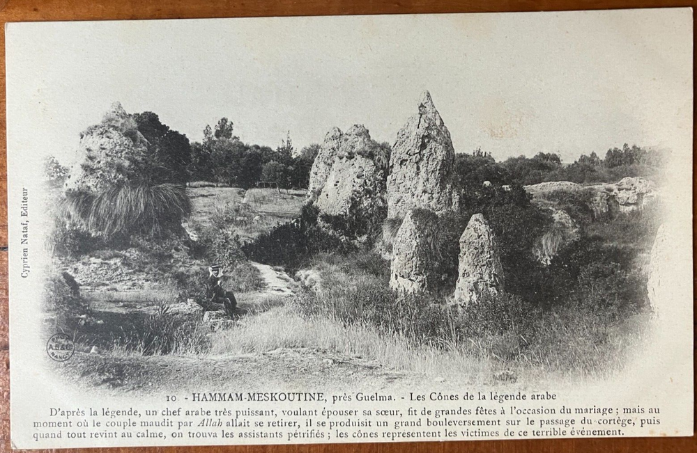 Antique postcard: Legend: Marriage couple turned to stones by Allah, unposted