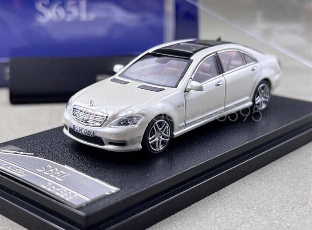 SW 1:64 Scale Pearl White S65L Mk5 W221 Sedan Sport Diecast Metal Car Collection