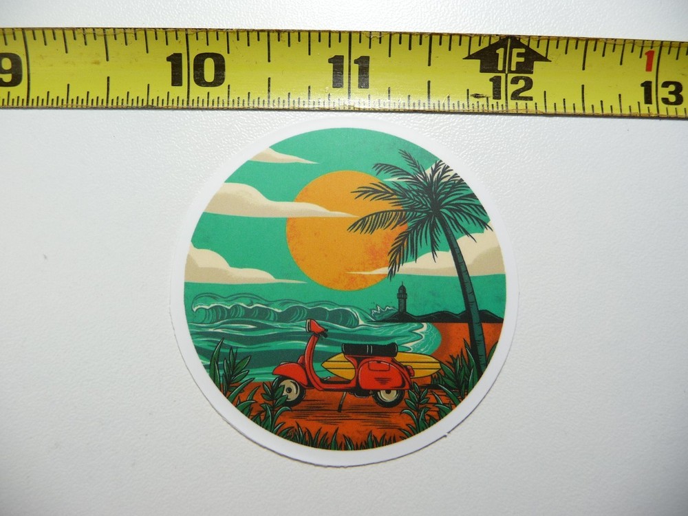 LIGHTHOUSE SURF SCOOTER SURFING DECAL STICKER OCEAN