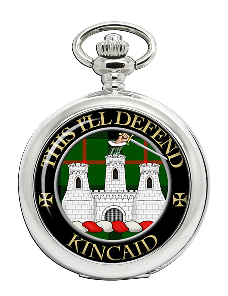 Kincaid Scottish Clan Engraved Pocket Watch with Chain