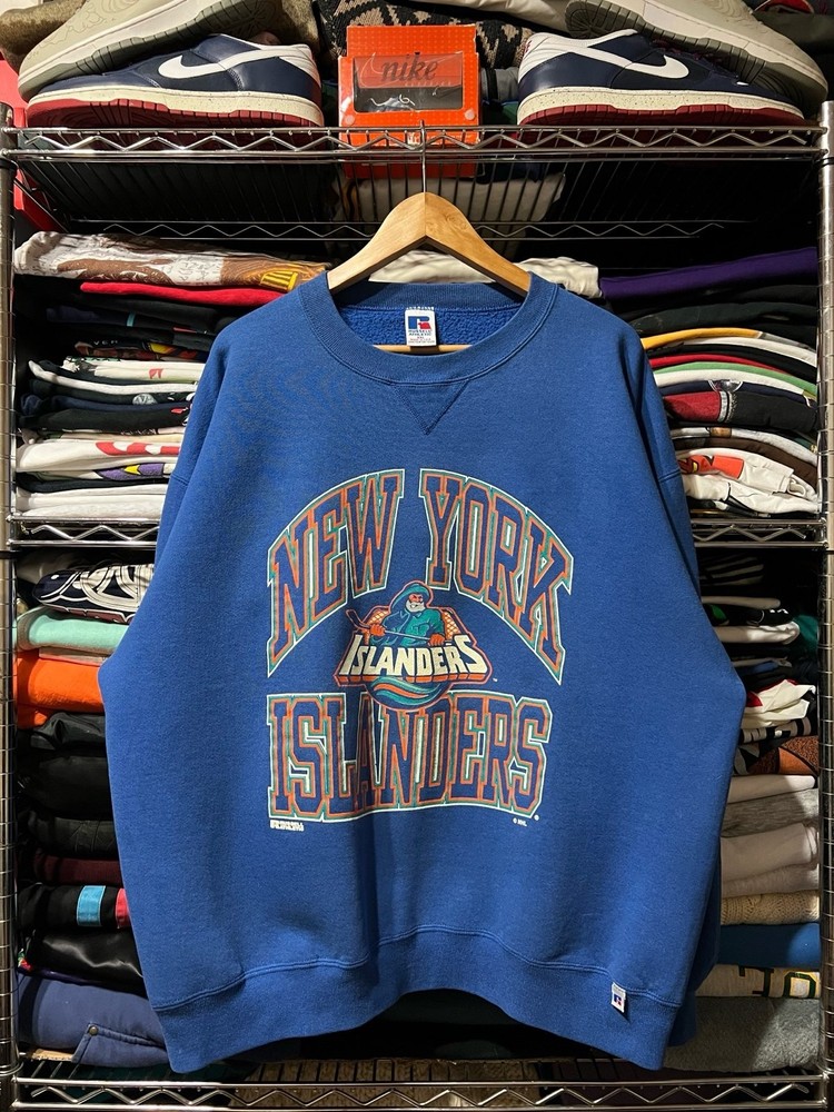 Vtg 90s New York Islanders Fisherman Sweatshirt Remake design RM1035