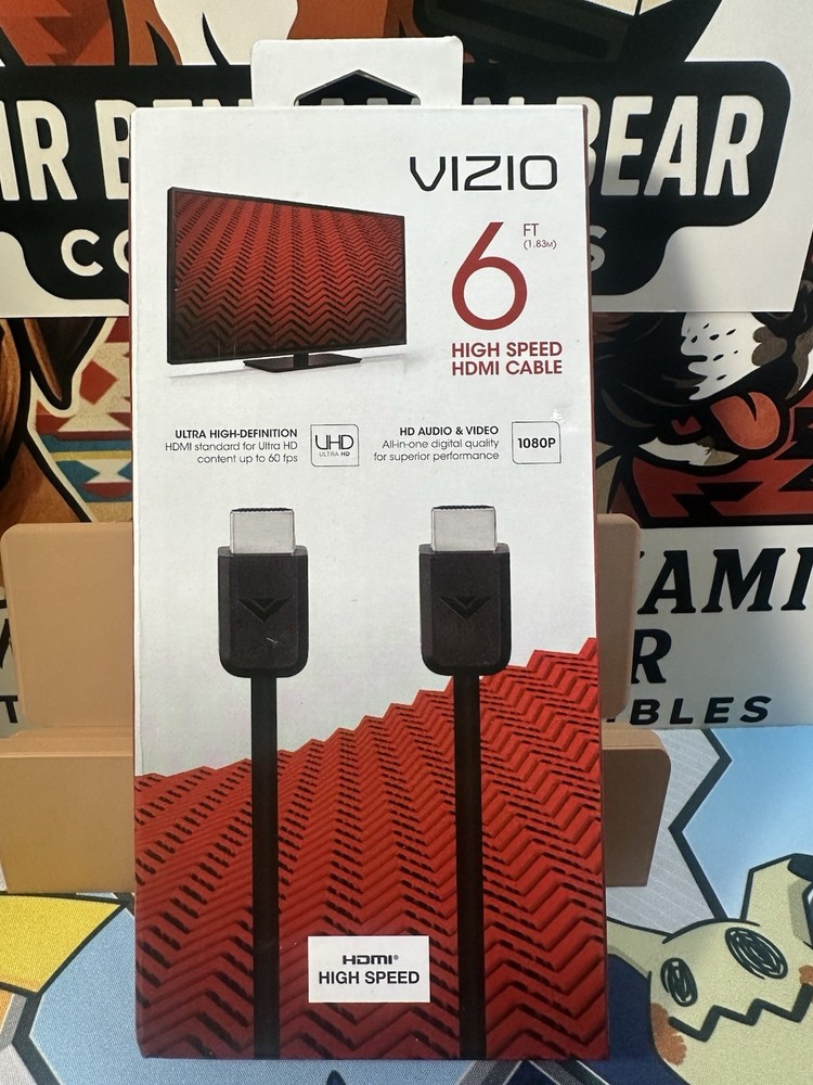 In-Box Vizio High Speed HDMI Cable 6 ft Black 6ft Premium UHD HDMI Cable