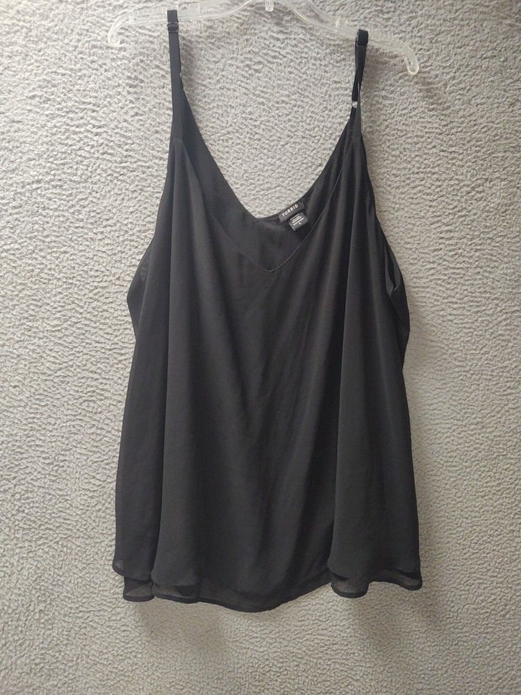 Torrid Shirt Womens 5XL Black Layered Sleeveless Pullover Blouse Top