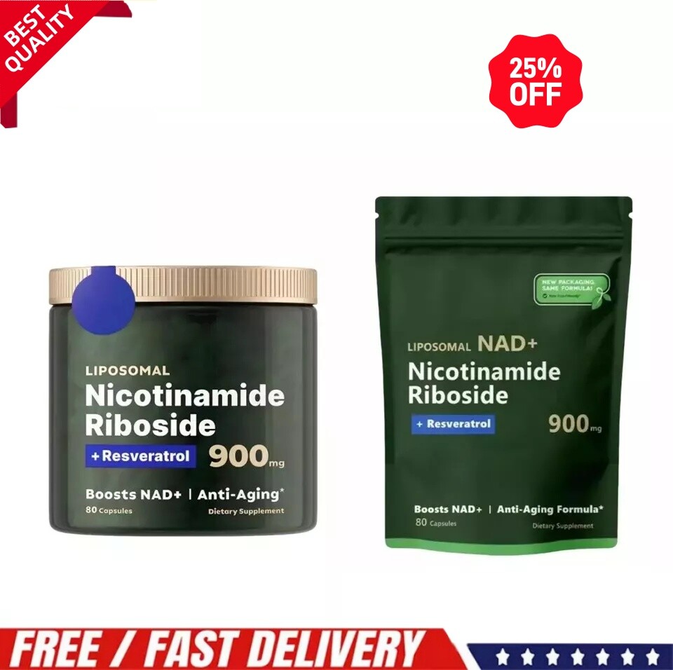 2X NAD+Supplement for Anti-Aging Energy Focus Nicotinamide Riboside Resvera QX