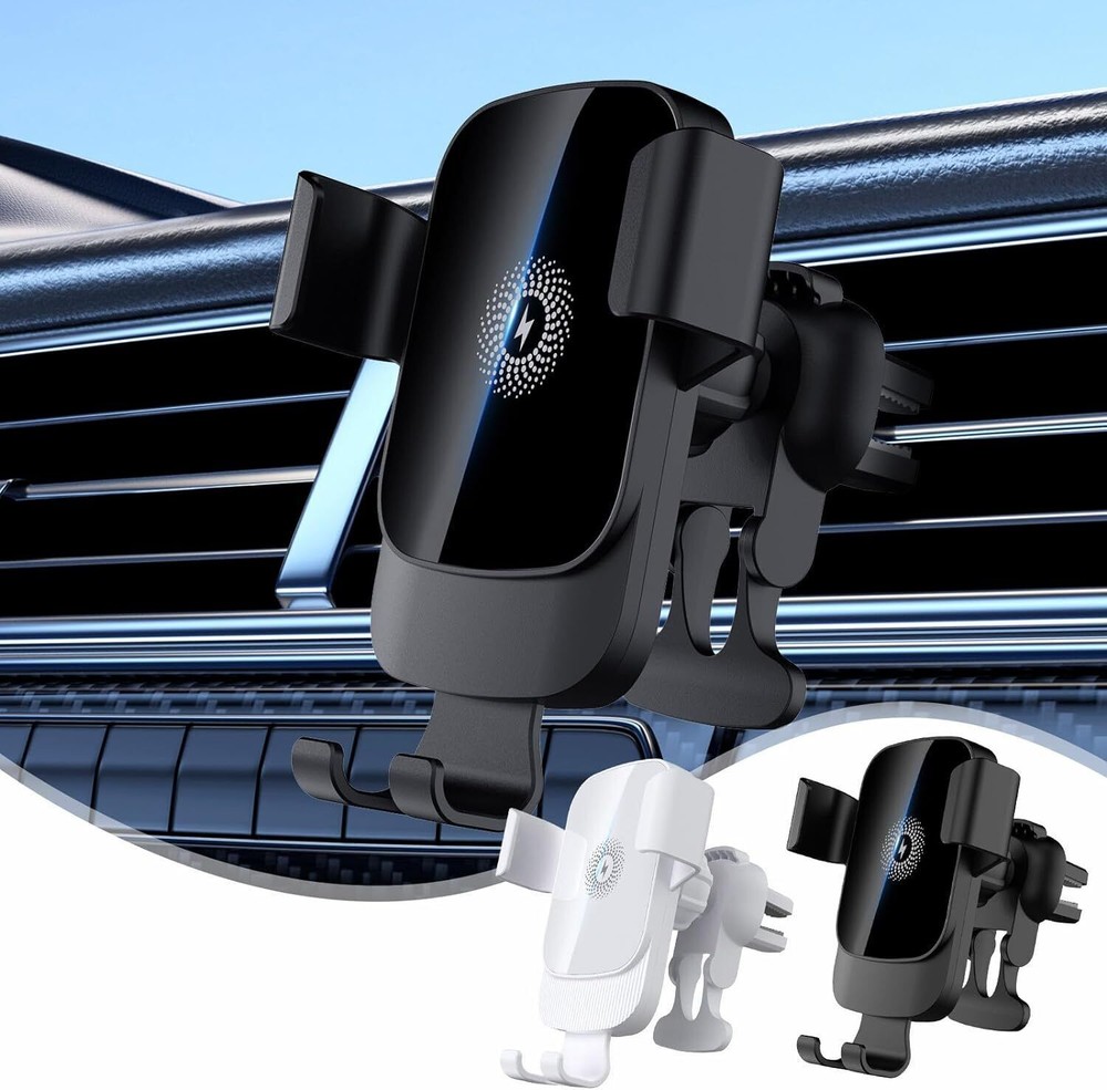 15WFast Charging Auto Clamping Car Charger Phone Mount Support Wireless Charging