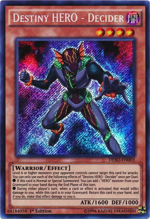 Destiny HERO Decider DESO-EN003 Secret Rare 1st Edition NM