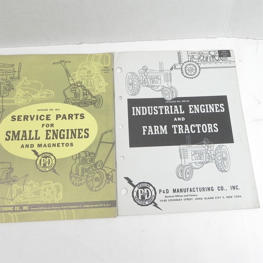 Vintage P&D Manufacturing Small Engine Service Parts Catalogs Lot of 2