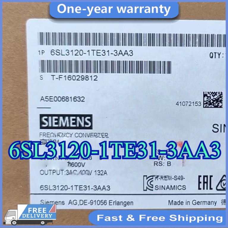 1PCS 6SL3120-1TE31-3AA3 Brand New Siemens 6SL3 120-1TE31-3AA3 Fast delivery