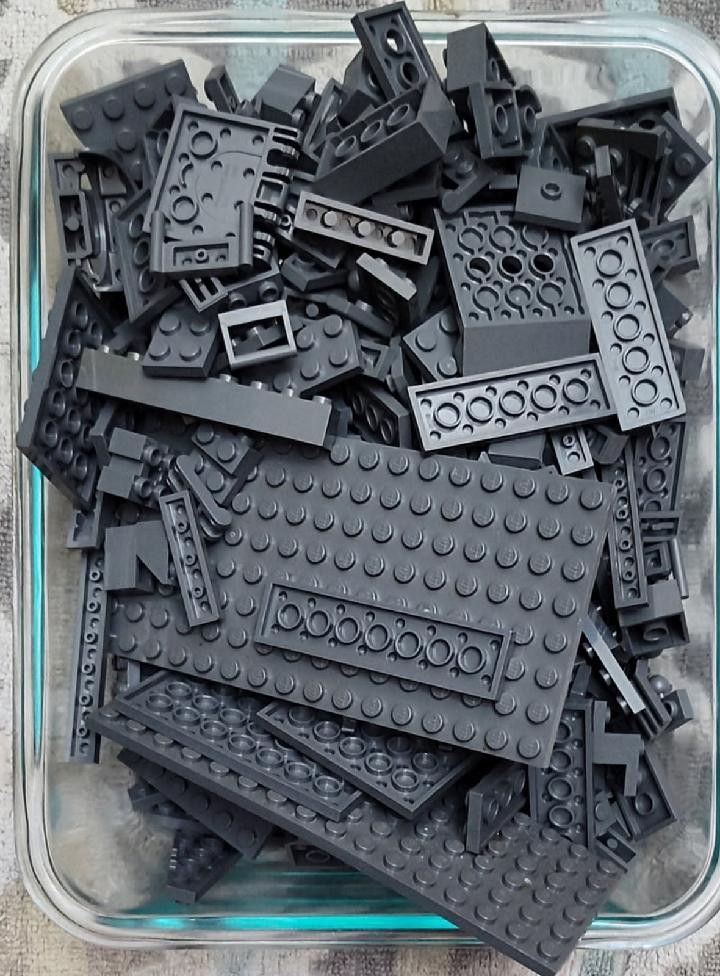 LEGO Dark Grey Lot of 1lb Slopes/Wedges Specialty Pieces, Brick, Plates & Tiles