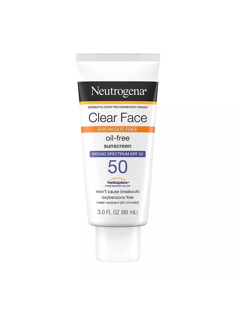 Neutrogena Clear Face Liquid Lotion Sunscreen Broad Spectrum SPF 50 3 Fl. Oz
