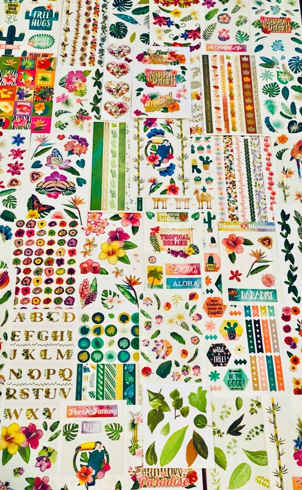 Nature 100 FULL SHEETS Stickers! Randomly Selected Quality DIY Projects, Mix!