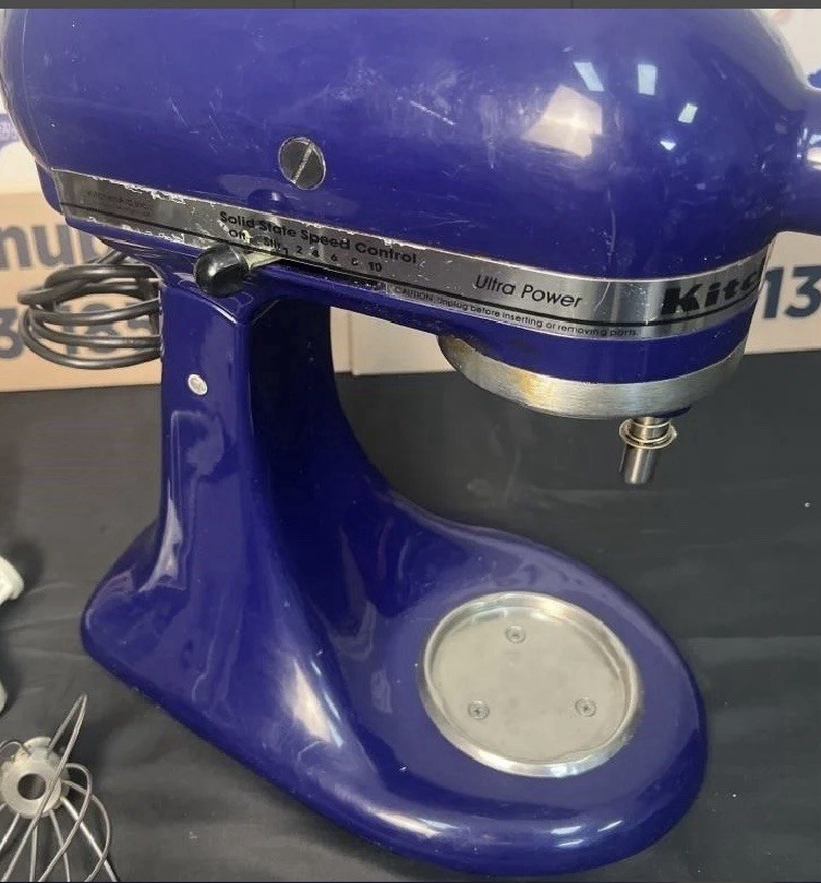 KitchenAid KSM90 300W Ultra Power Stand Mixer with Attachments in Cobalt Blue Tested